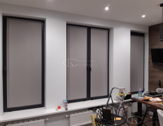 Портфолио Рулонные шторы без сверления