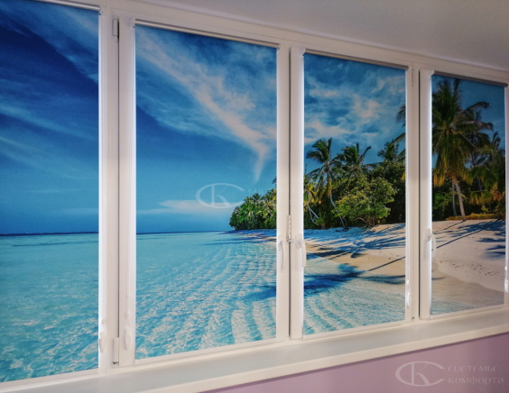 Портфолио Рулонные шторы без сверления